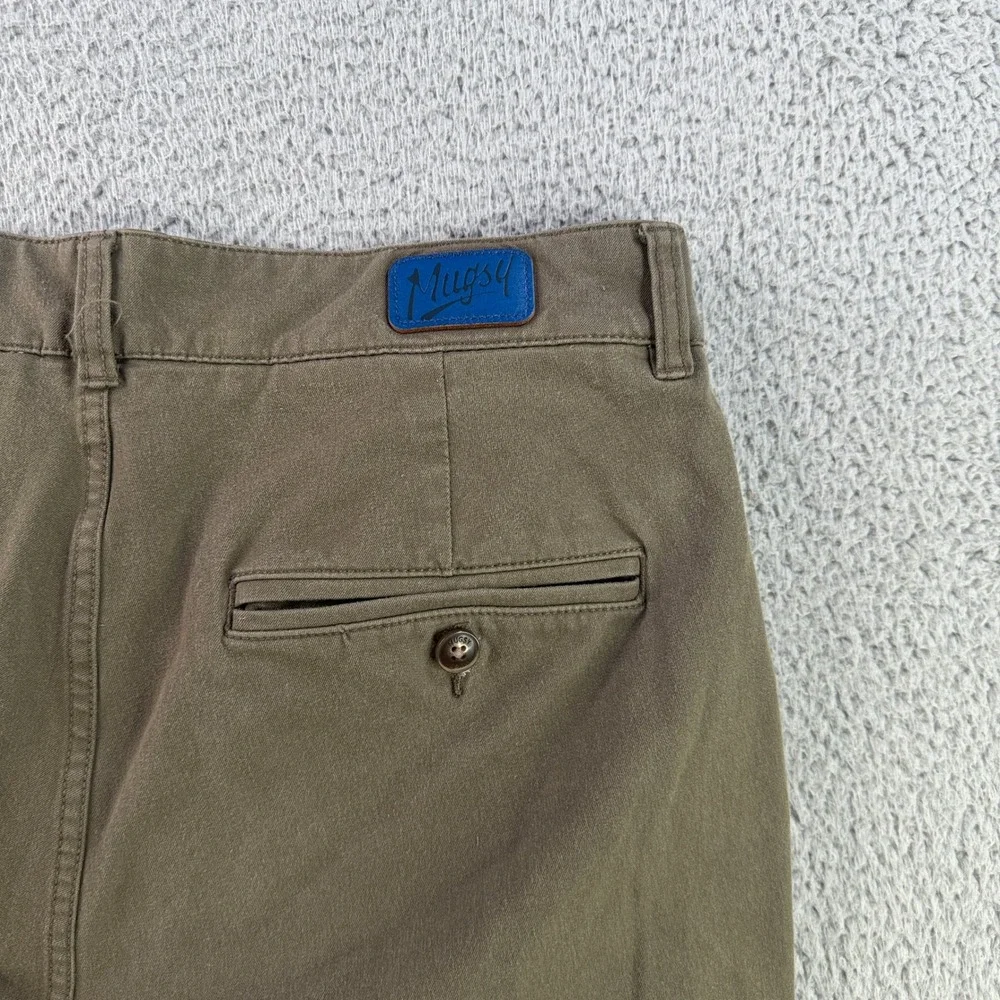Mugsy Chino Pants Mens 33x32 Olive Green Olives Stretch Slim Fit K6PNOL